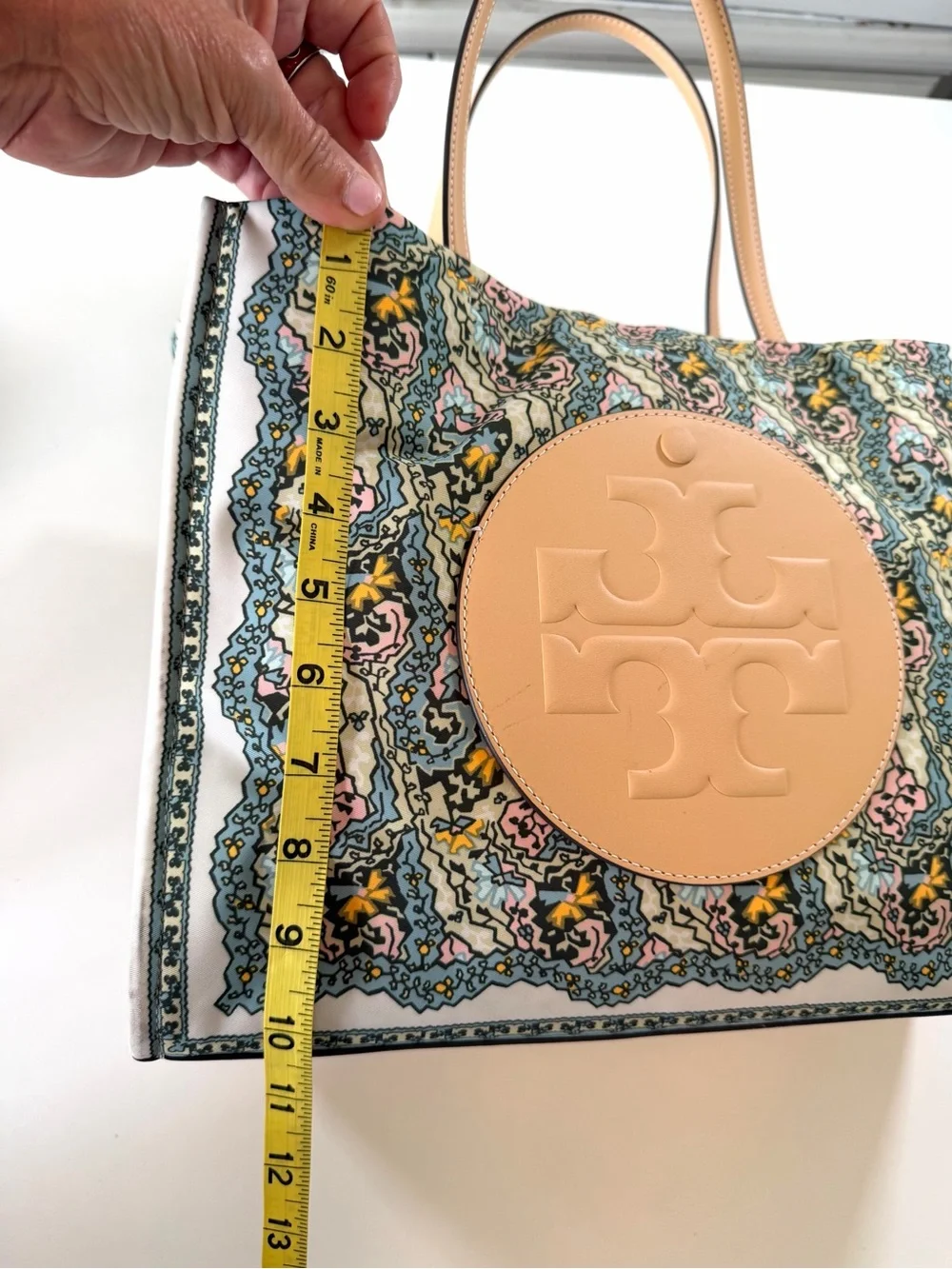 Tory Burch Ella Printed Tote Blue Dream Paisley Floral Paisley